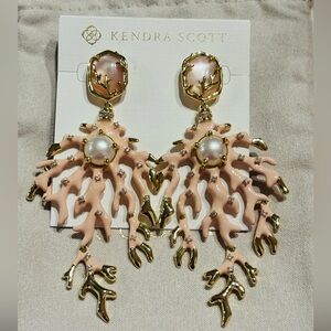 Kendra Scott Shae Pink and Gold Statement Earrings
